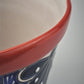 Red Rim Talavera-Style Ceramic Planter 8" | Mexican Flower Pot