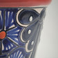 Red Rim Talavera-Style Ceramic Planter 8" | Mexican Flower Pot