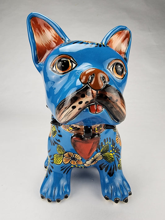 Frenchie Bulldog Hand Painted Talavera Mexican Pottery HEARTSKR