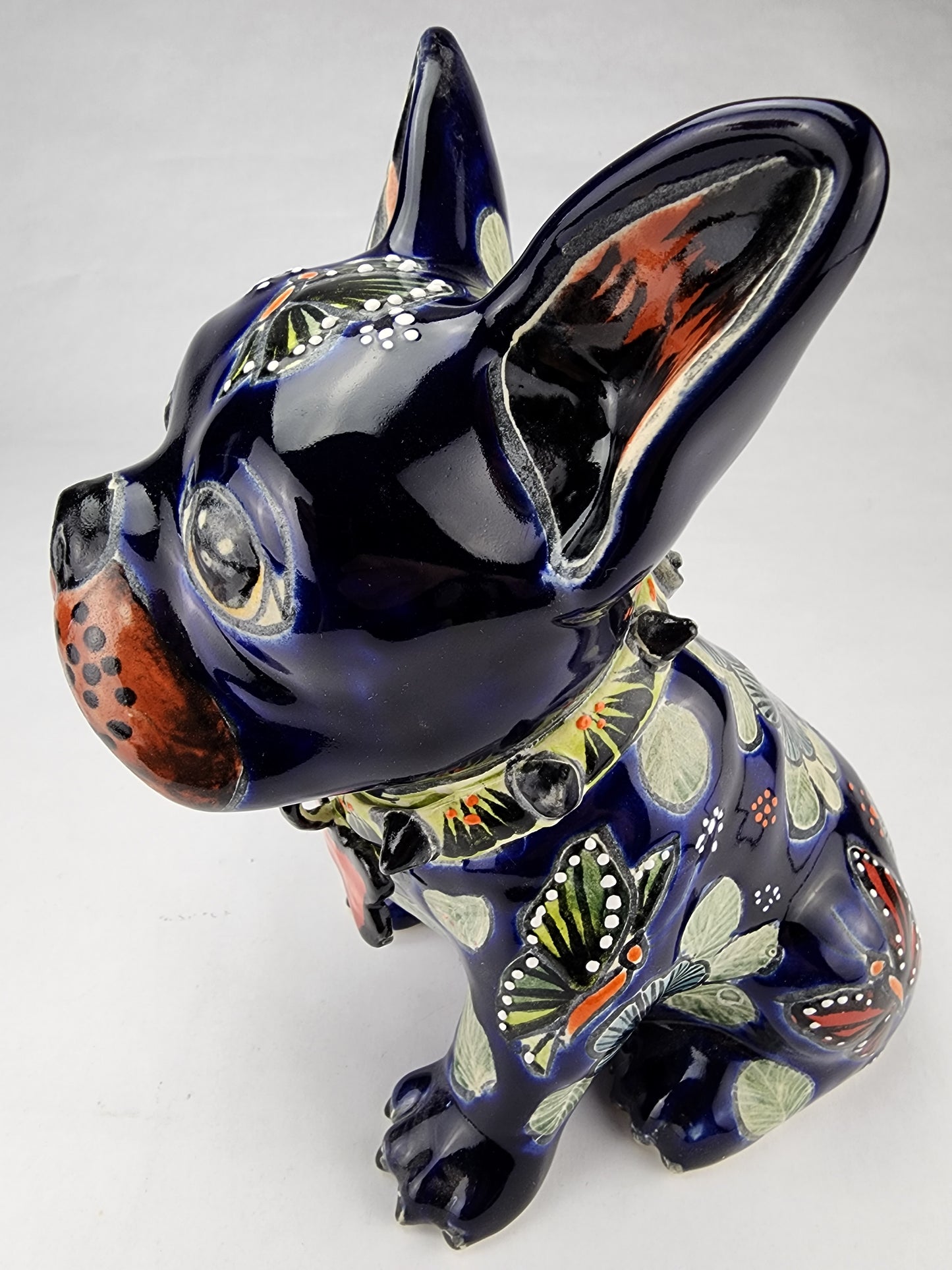 Frenchie Bulldog Hand Painted Talavera Mexican Pottery BR