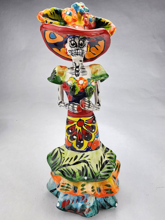 Day of the Dead Mini Catrina Talavera Mexican Folk Art GO