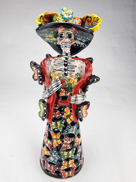 Day of the Dead Mexican Catrina Hand Painted Butterflies RY