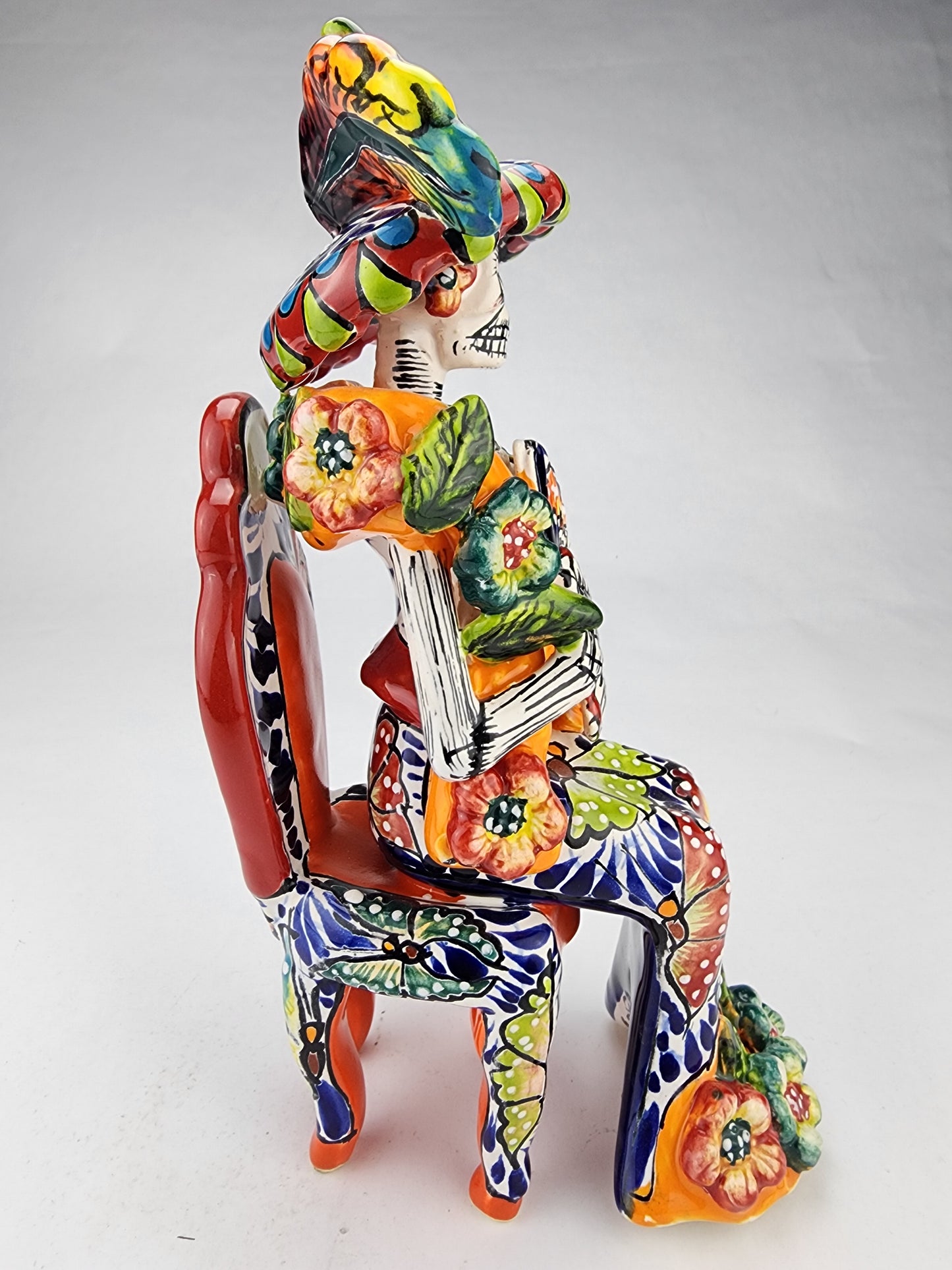Dia de Los Muertos Catrina On A Chair Hand Painted