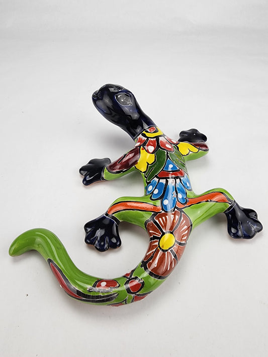 Colorful Gecko Wall Deco Hand Painted Mexican Folk Art