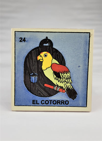 Ceramic Mexican Loteria Drink Coaster