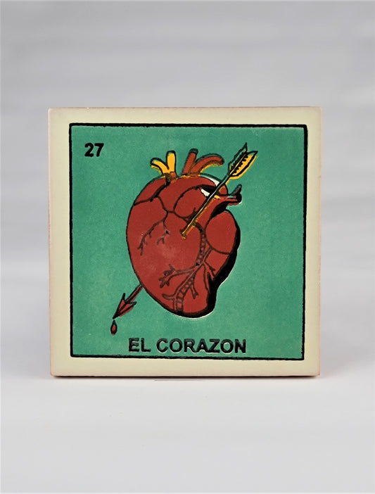 Mexican Loteria Tile Assorted Multi Purpose Drink Coasters #27