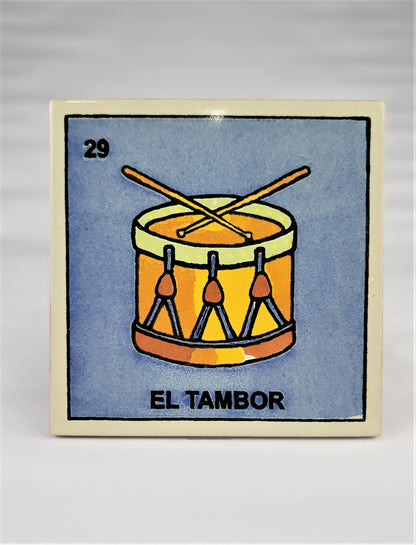 Ceramic Mexican Loteria Drink Coaster