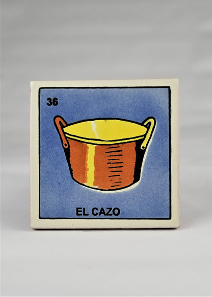 Ceramic Loteria Drink Coaster