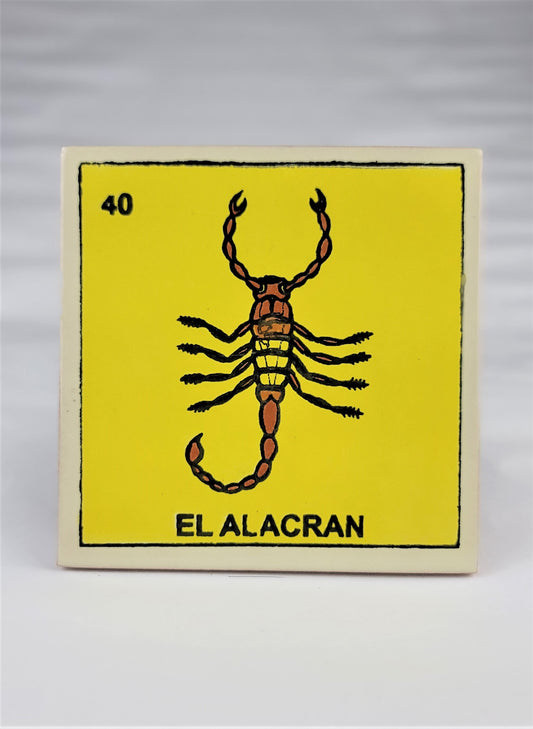Mexican Loteria Tile Assorted Multi Purpose Hand Painted Drink Coasters #40