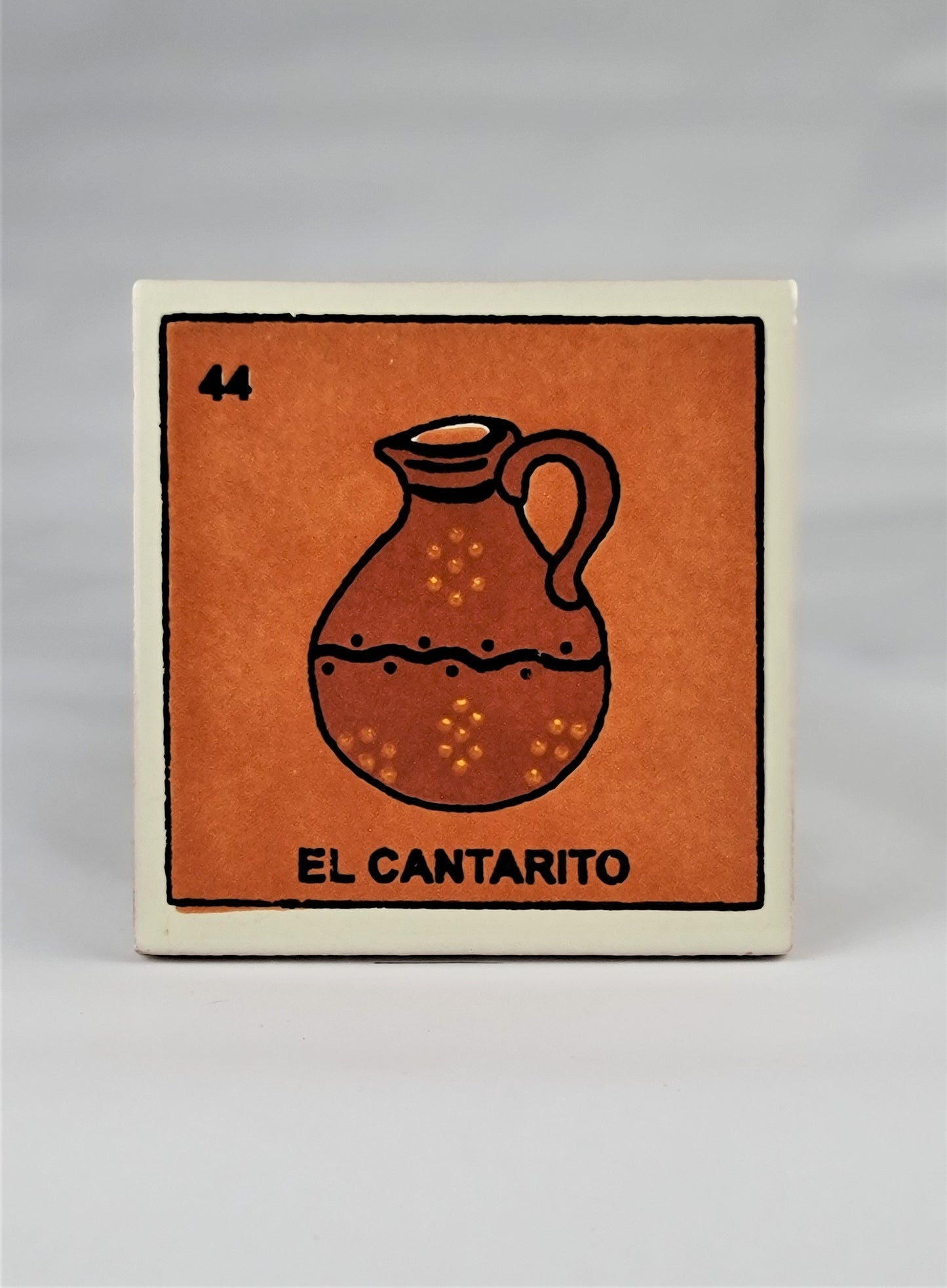 Ceramic Loteria Drink Coaster #44 EL CANTARITO