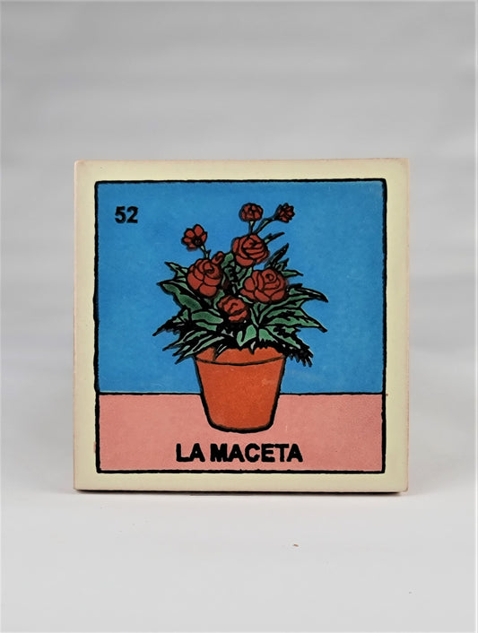 Mexican Loteria Tile Assorted Multi Purpose Hand Painted Drink Coasters #52
