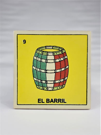 Ceramic Mexican Loteria Drink Coaster