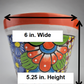 Mexico Pottery Talavera Hand-Painted Flower Pot 6" Orange