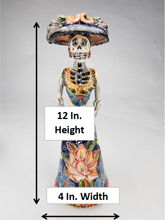 Day of the Dead Catrina Hand Painted Mexican Folk Art Figurine