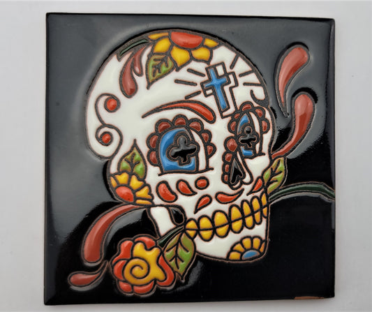 Day of the Dead Skull Tile – Casa Villa Arte